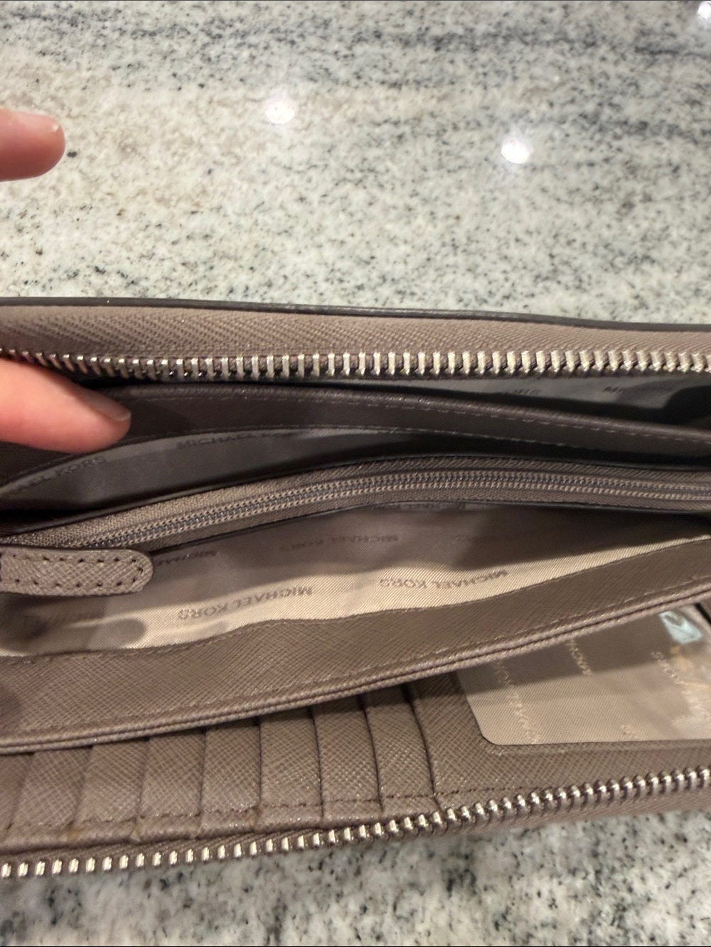 Michael Kors Brown Zip-Around Saffiano Wallet - Picture 10 of 14